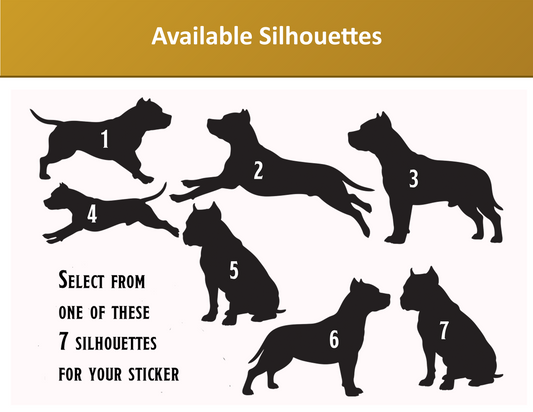 Personalized Pitbull Vinyl Sticker, Customized with Your Dog's Name