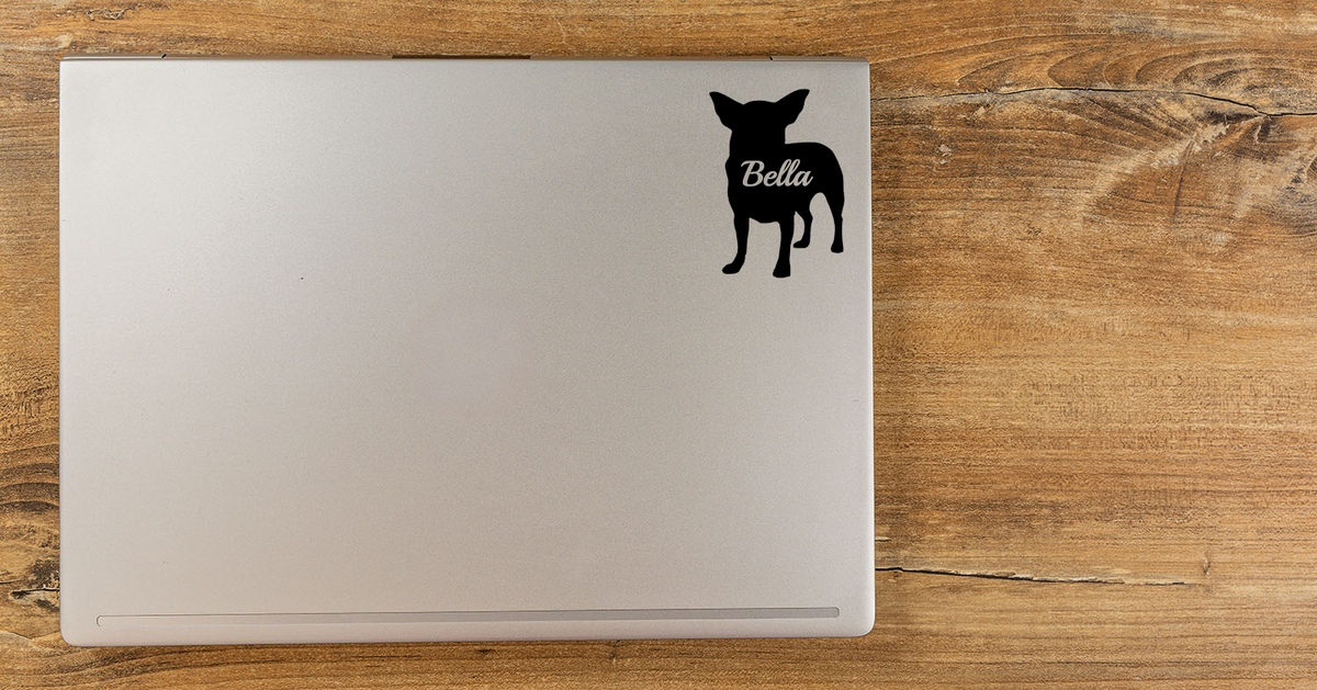 Personalized Chihuahua Vinyl Sticker, Customized with Your Dog's Name