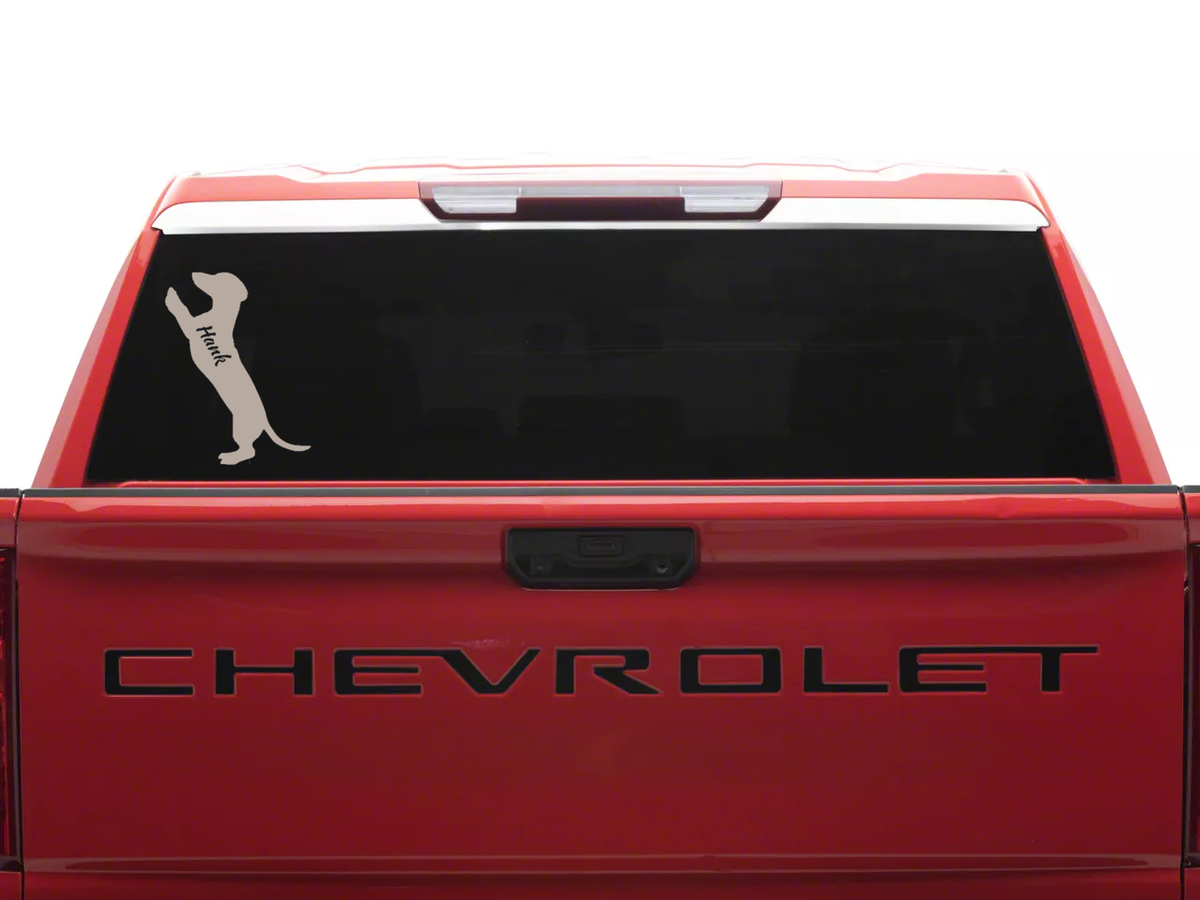 Personalized Dachshund Vinyl Sticker, Customized with Your Dog's Name