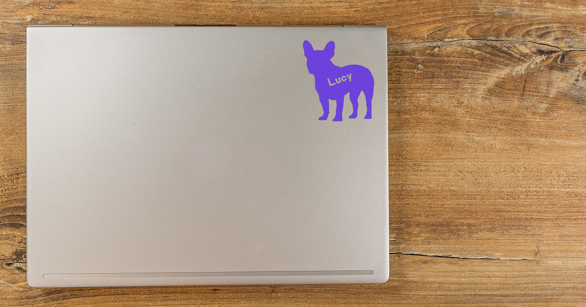 Personalized French Bulldog Vinyl Sticker, Customized with Your Dog's Name