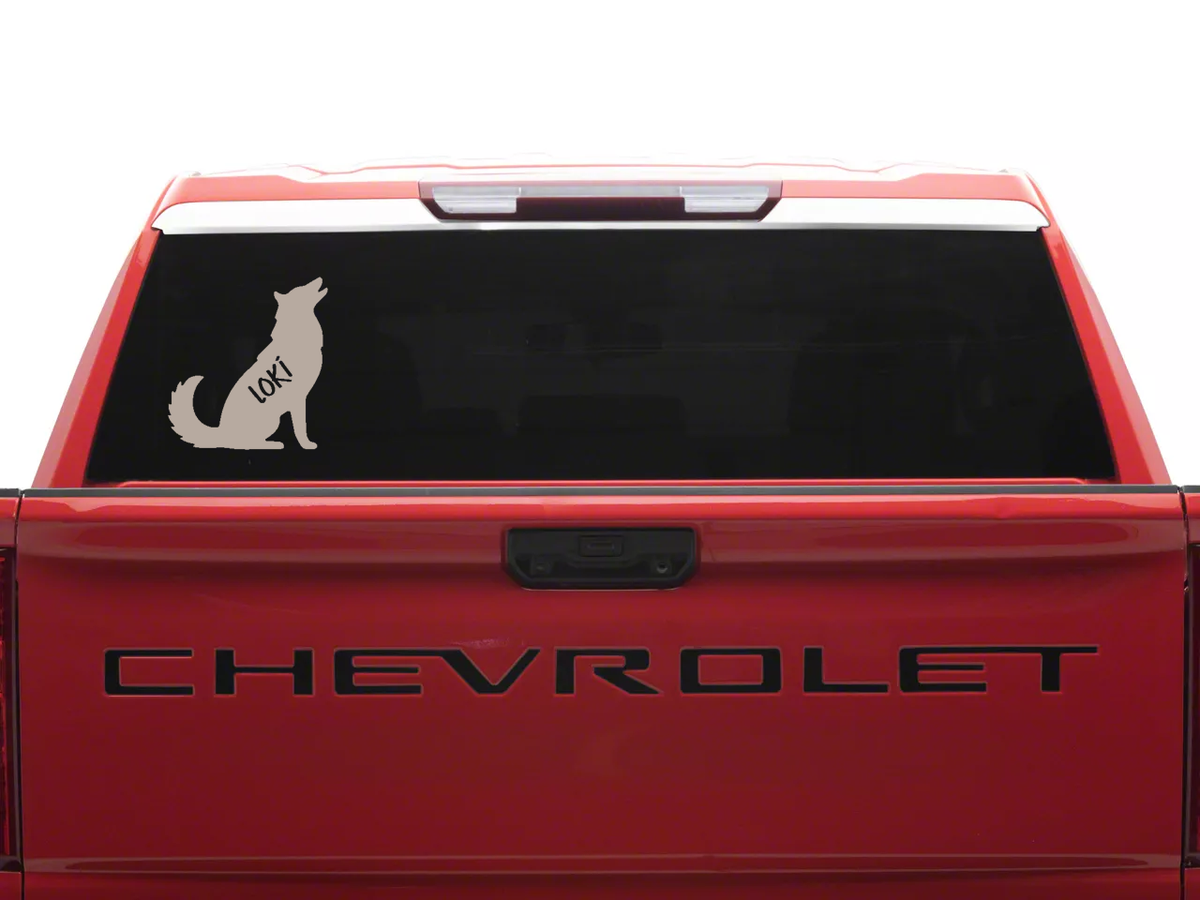 Personalized Husky Vinyl Sticker, Customized with Your Dog's Name