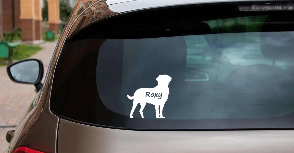 Personalized Labrador Retriever Vinyl Sticker, Customized with Your Dog's Name