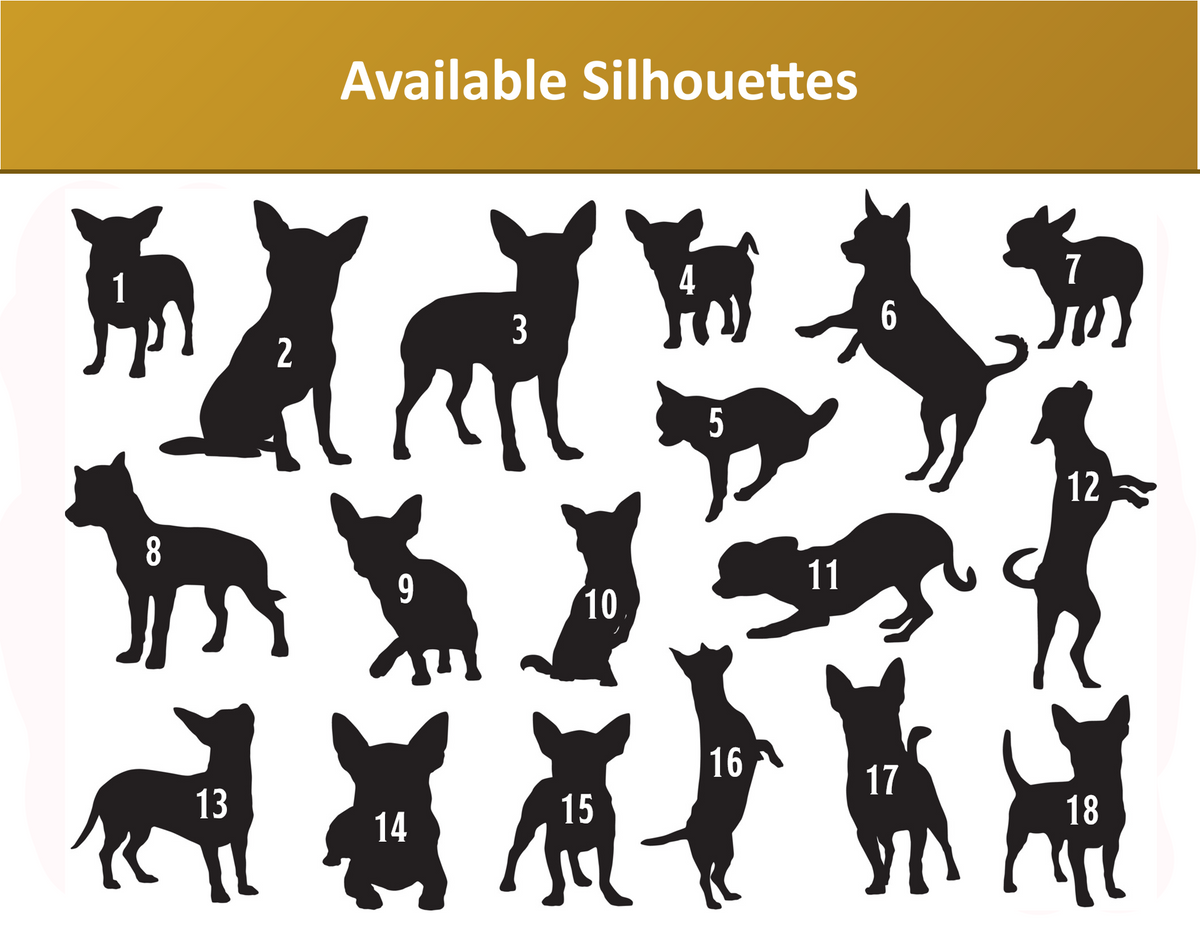 Personalized Chihuahua Vinyl Sticker, Customized with Your Dog's Name