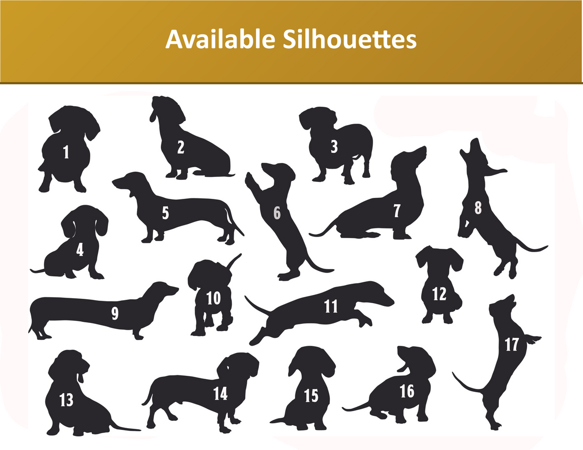 Personalized Dachshund Vinyl Sticker, Customized with Your Dog's Name