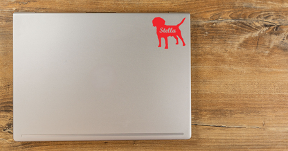Personalized Beagle Vinyl Sticker, Customized with Your Dog's Name