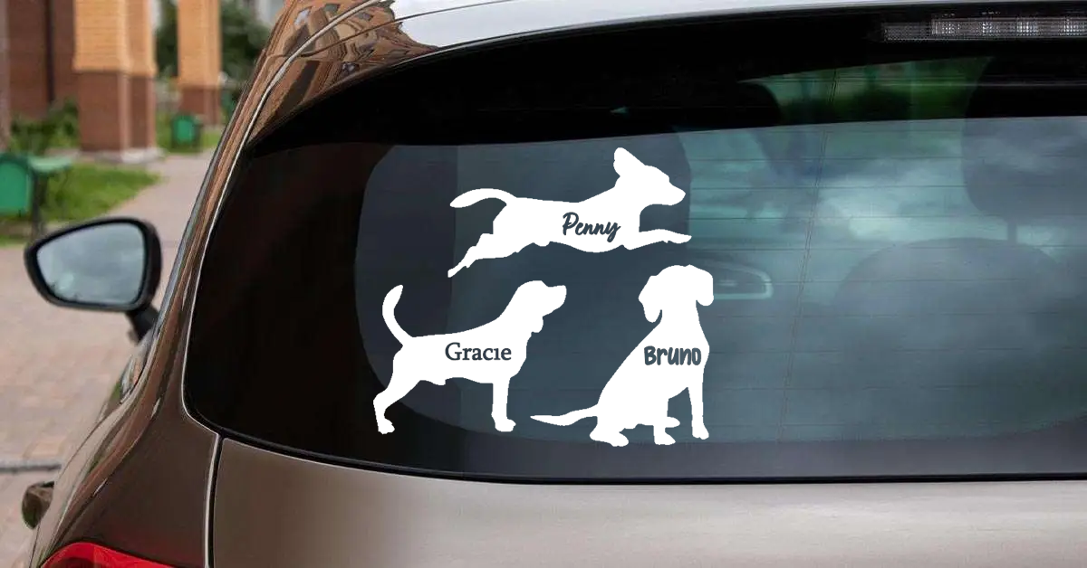 Personalized Beagle Vinyl Sticker, Customized with Your Dog's Name