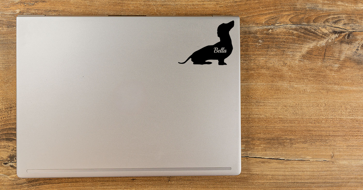 Personalized Dachshund Vinyl Sticker, Customized with Your Dog's Name