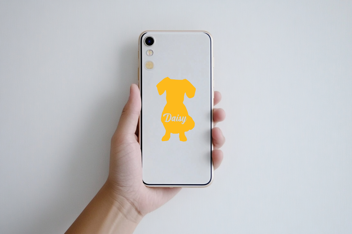 Personalized Dachshund Vinyl Sticker, Customized with Your Dog's Name