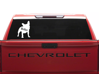 Personalized French Bulldog Vinyl Sticker, Customized with Your Dog's Name