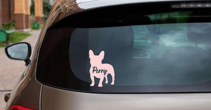 Personalized French Bulldog Vinyl Sticker, Customized with Your Dog's Name