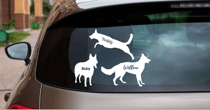 Personalized German Shepherd Vinyl Sticker, Customized with Your Dog's Name