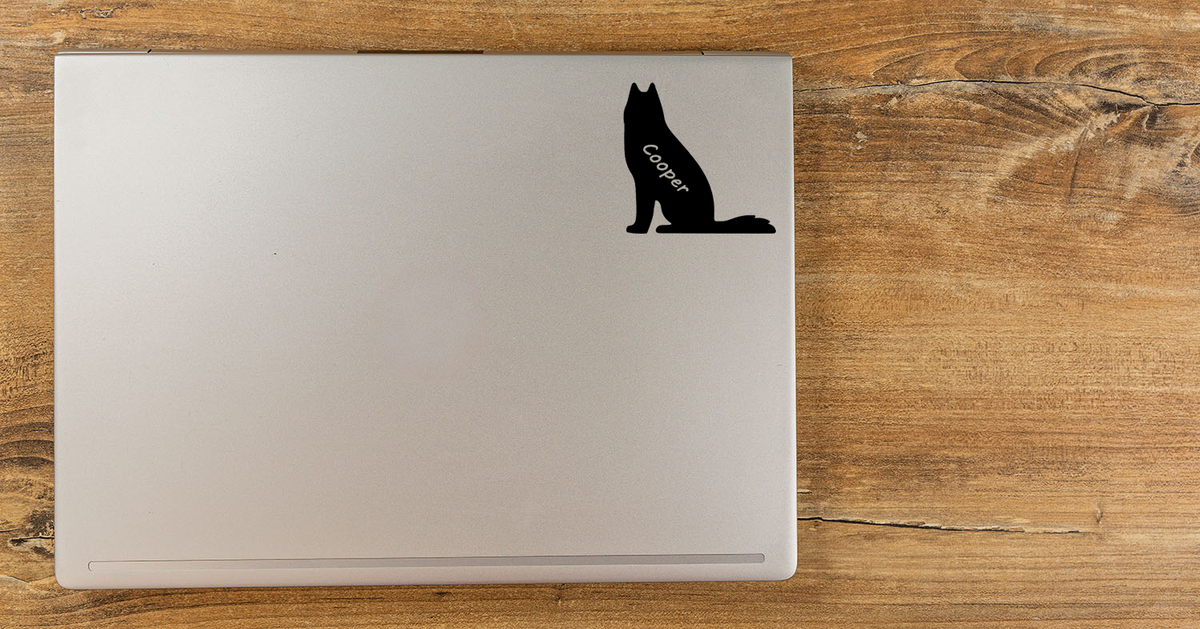 Personalized Husky Vinyl Sticker, Customized with Your Dog's Name