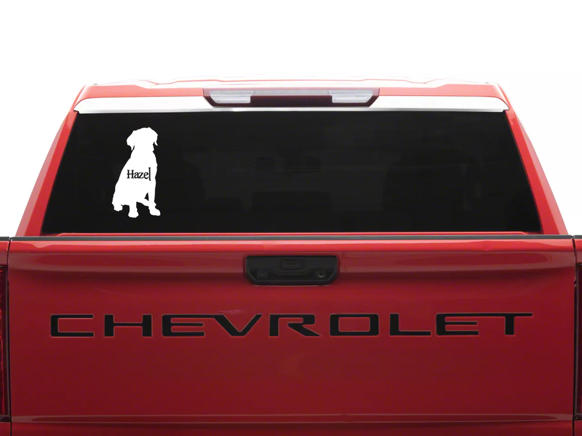 Personalized Labrador Retriever Vinyl Sticker, Customized with Your Dog's Name