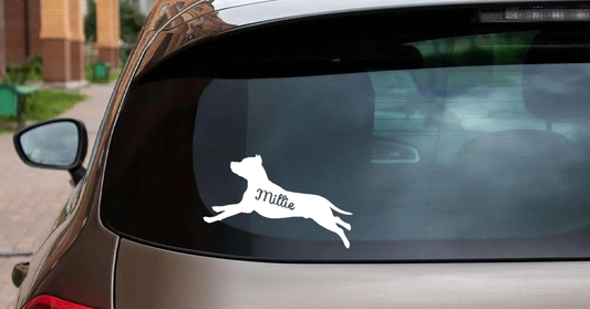 Personalized Pitbull Vinyl Sticker, Customized with Your Dog's Name