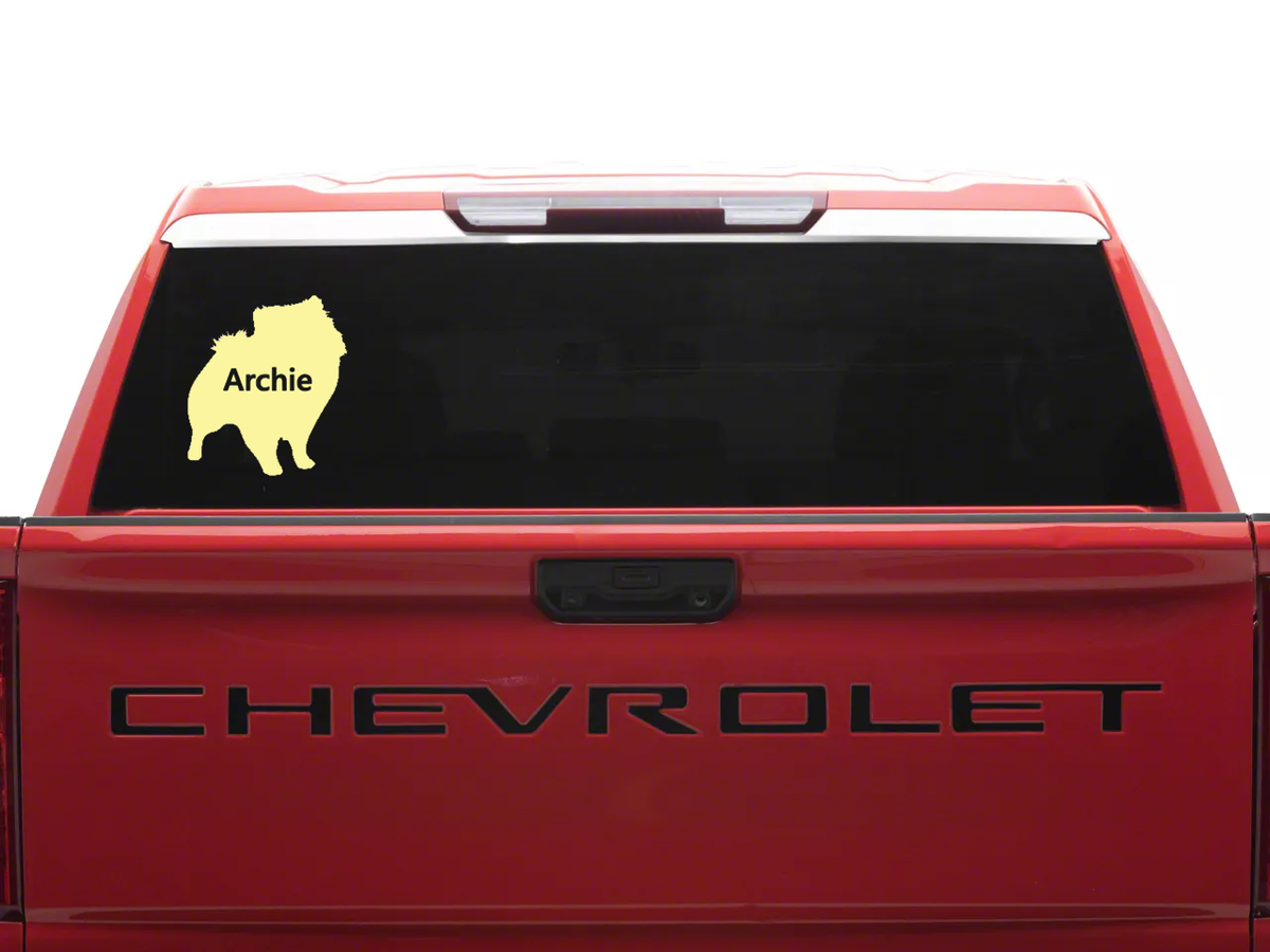 Personalized Pomeranian Vinyl Sticker, Customized with Your Dog's Name