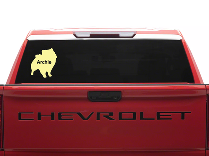 Personalized Pomeranian Vinyl Sticker, Customized with Your Dog's Name