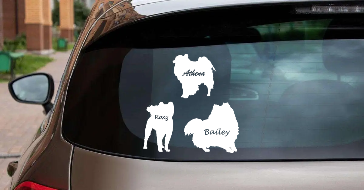 Personalized Pomeranian Vinyl Sticker, Customized with Your Dog's Name