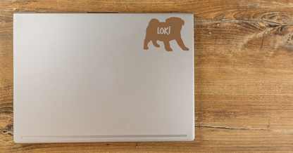 Personalized Pug Vinyl Sticker, Customized with Your Dog's Name