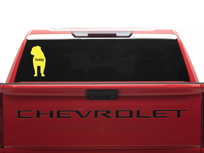Personalized Pug Vinyl Sticker, Customized with Your Dog's Name